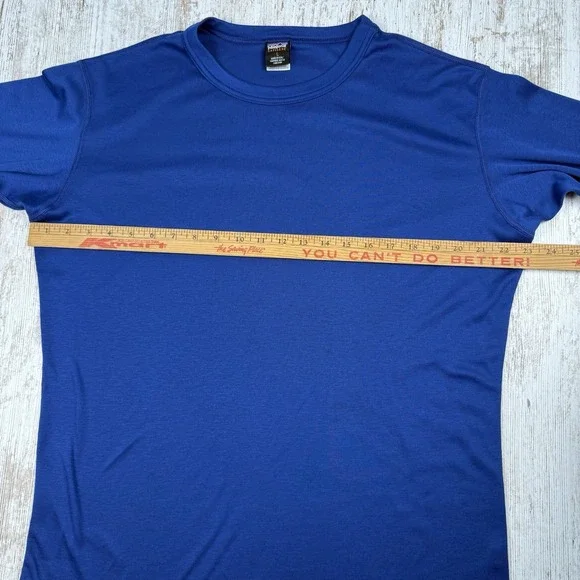 Patagonia Capilene Shirt Sz L Blue Long Sleeve Hike Cool Climb Lightweight USA - Picture 6 of 9